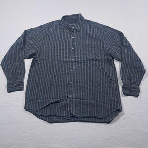 Tommy Bahama Shirt Mens XL Black Striped‎ 100% Silk Button Up Long Sleeve